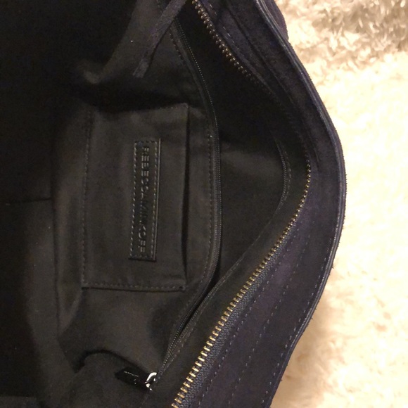 Rebecca Minkoff Suede Navy Crossbody Satchel - Picture 3 of 6